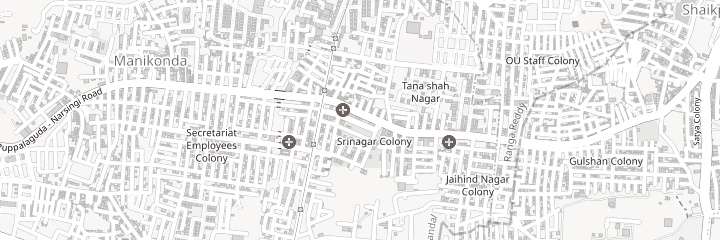 Street map around Genoryx Manikonda, with the clinic marked at the centre
